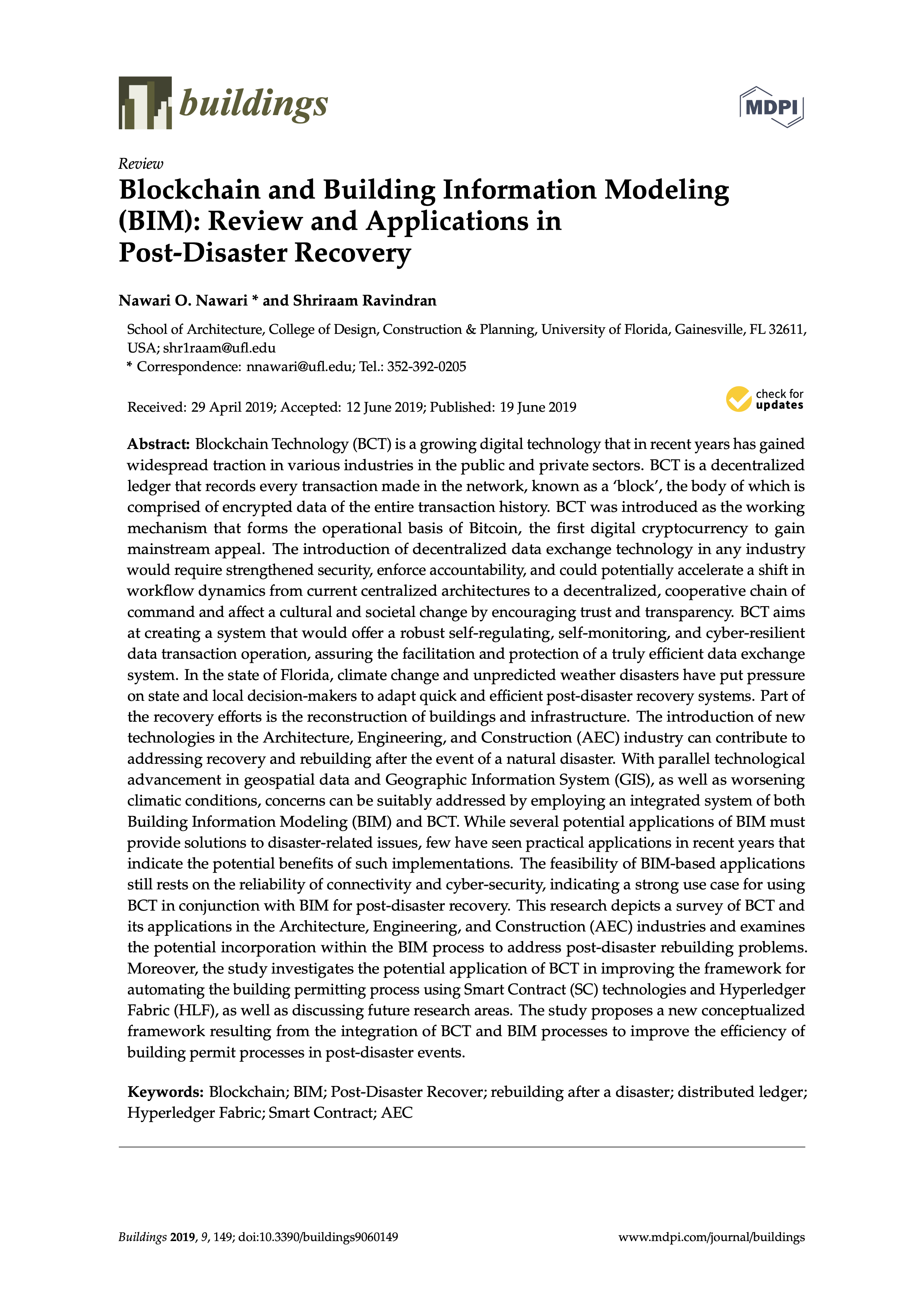 Blockchain and Building Information Modeling (BIM)